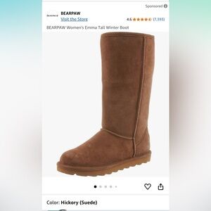 NWT Bearpaw Women’s Emma Tall Fuzzy Winter Boots Size 8 Color: Hickory (suede)